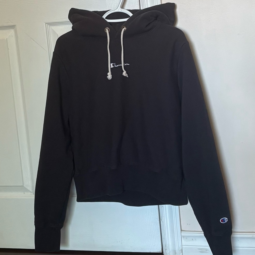 Vintage Champion Classic Black Pullover Hoodie